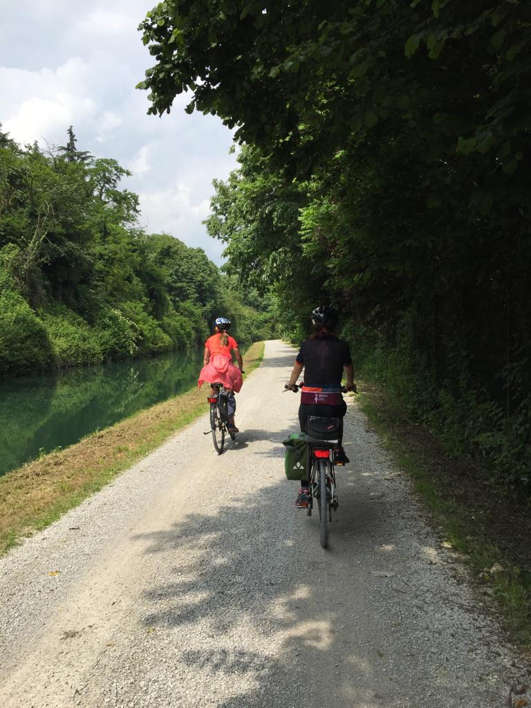 Cycling paths in Lombardy, Italy